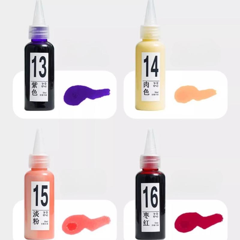 50ml UV Color-Changing Ink Waterproof Fast-Drying Photochromic Stamp Pad Refill for DIY Crafts Office