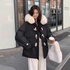 Mittel und Lang Neue Winter Verdickte Koreanische Version Locker Großer Pelzkragen Wattierte Jacke Damen