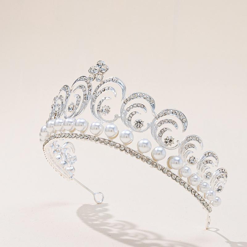 

Alloy Electroplated Crown Pearl Headband Crown Wedding Hair Accessories Wedding Dress Accessories Popular Jewelry