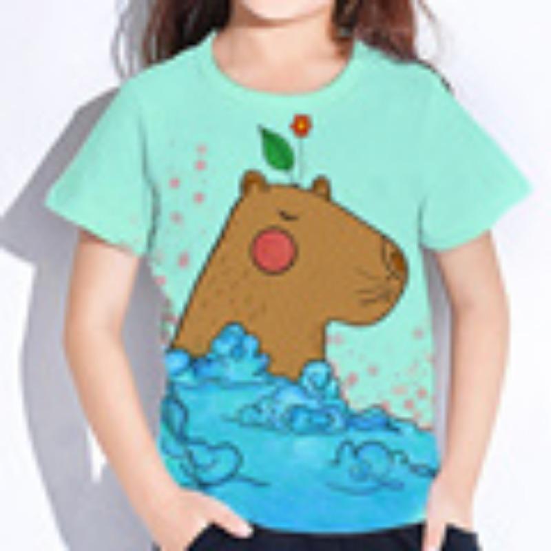 Copii băieți fete haine tricou mânecă scurtă drăguț câine imprimare copii vară haine casual în aer liber fete haine O-neck zilnic topuri