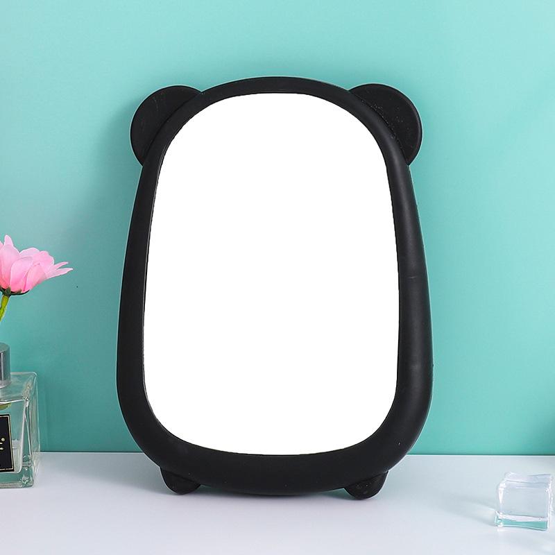 Desktop Makeup Mirror Multi-Functional Cosmetic Mirror Cartoon Bear Ear Hangable Home Bedroom Small Mirror Makeup Tools чёрный