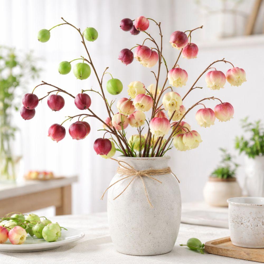 6 Fruit Artificial Fruit Branch Long Branches Realistic Foam Fruits Branch Handmade Plastic Tree Branch Bouquets Home Decor