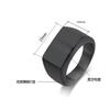New Unisex Titanium Steel Ring Simple Rectangular Pattern Able Jewelry for Men & Women Valentine's Day Gift Size 7-13