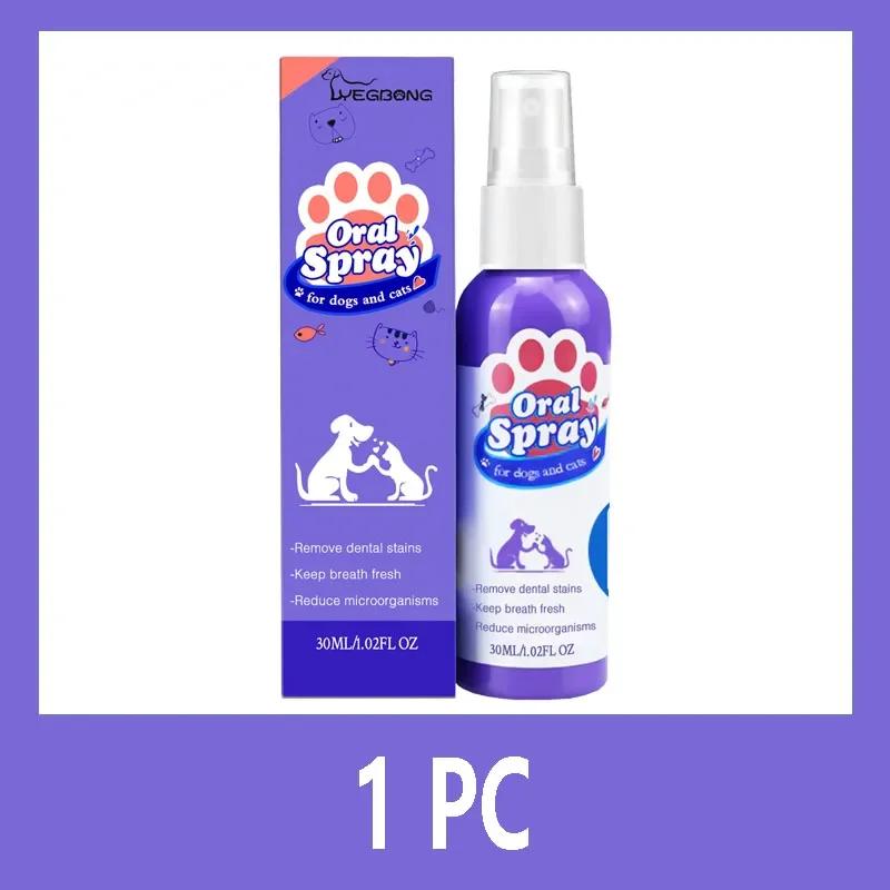 

Pet Teeth Cleaning Spray Oral Care Remove Tooth Stains Keep Fresh Breath for Cats and Dogs Whitening Remove Bad Breath 30ML