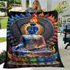 3D Šákjamuni Buddha Guanyin Bódhisattva Buddhismus Víra Náboženství Deka Měkká deka pro domácnost Modlete se Ložnice Postele na pohovku