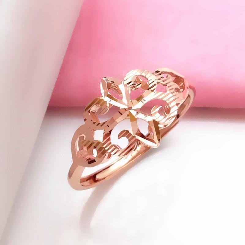 Purple Gold Hollow Ring, Unique Personality And Temperament, Hollow Live-Plated Rose Gold Ring. (adjustable opening)