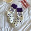 Cartoon Cute Socks Women'S Warm Mink Velvet Medium Tube Socks Autumn And Winter Fluffy Thickened Japanese Stacking Socks Women'S Socks Long
