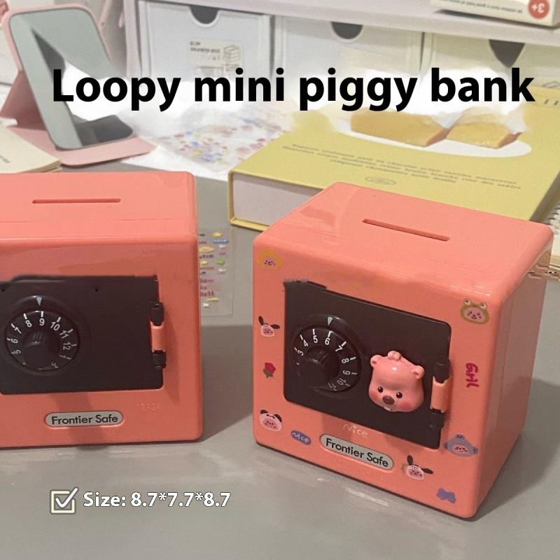 

1 Piece Pink Loopy Mini Money Boxes Combination Lock Change Coin Saving Banknote Cash Piggy Deposit Safe Box Storage For Case