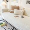 Cream Style Plush Sofa Mat Four Seasons Universal Anti Slip Seat Cushion Fur Ball Edge Autumn  Winter Leather Sofa Cover