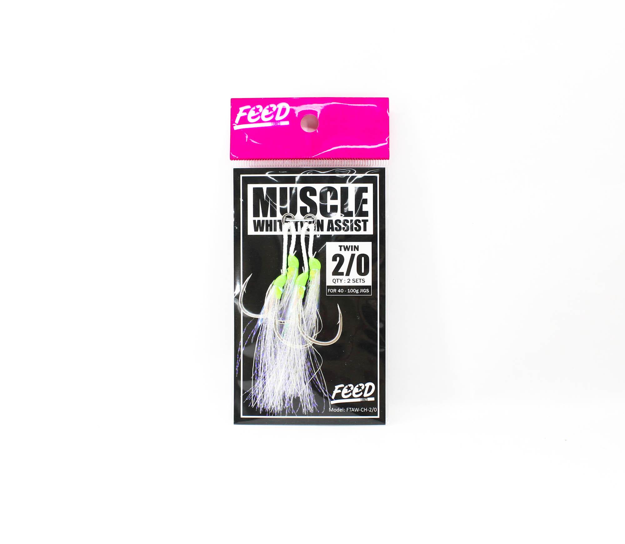 

Feed FTAW-CH 2/0 Muscle White Twin Assist Hooks Size 2/0 2 set (5830)