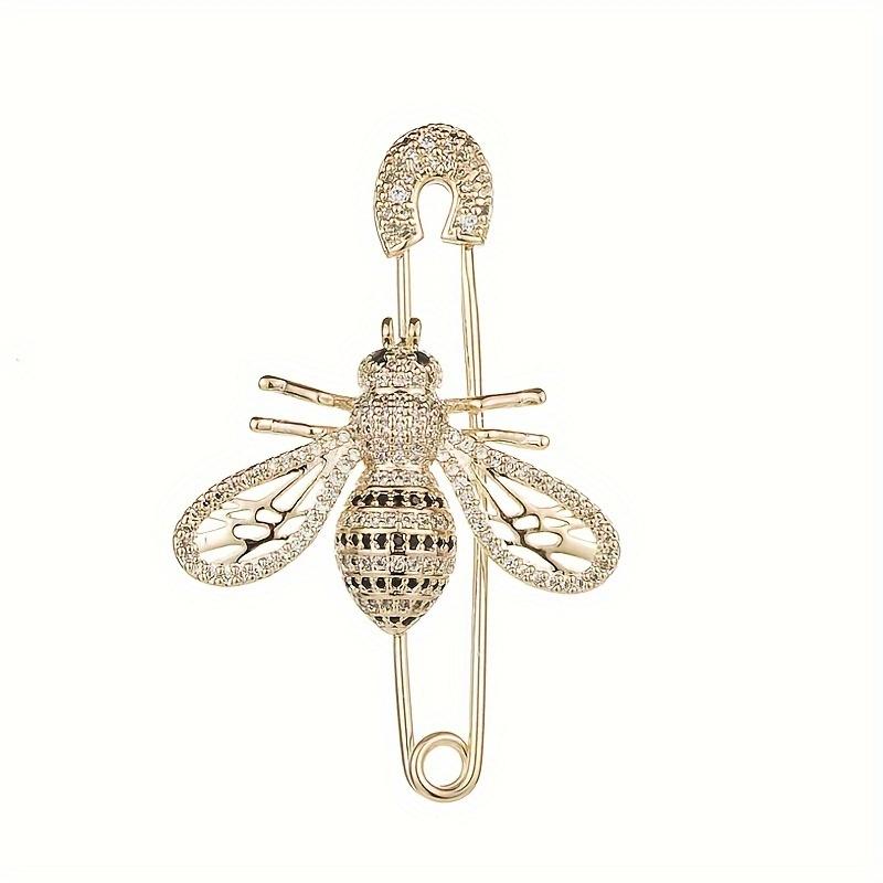 Брошь-пчела со стразами, Элегантная и милая булавка в форме животного, Материал: стразы, Женские аксессуары, Булавка для воротника