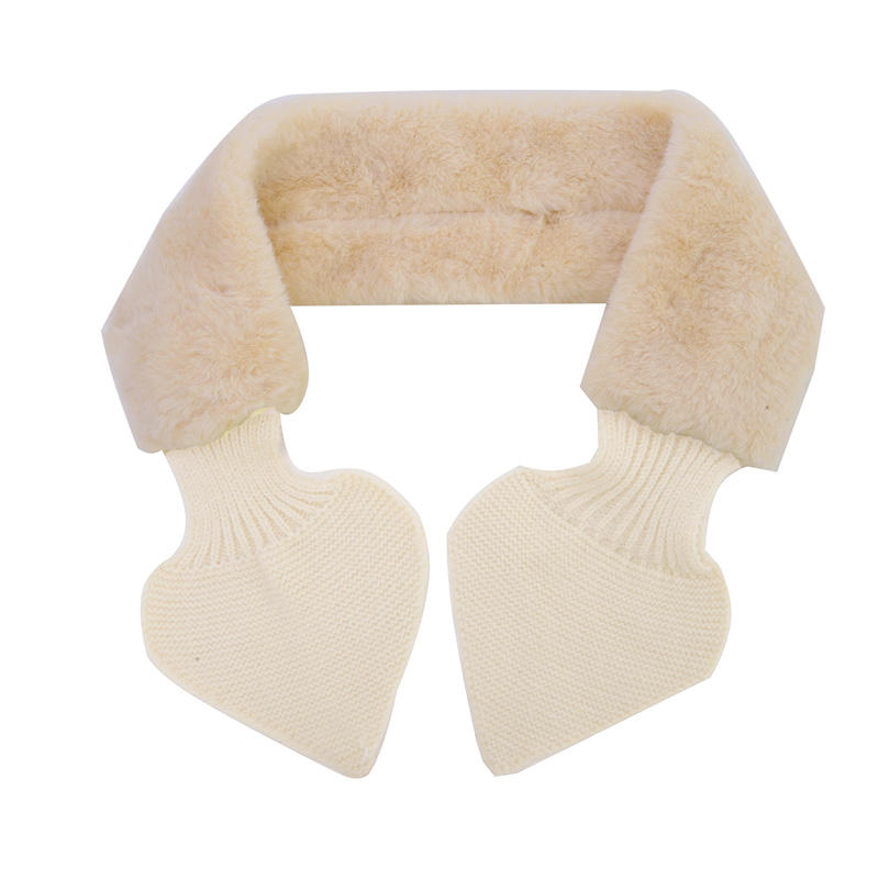 Koreanischer Winter Kunstkaninchenfell Schal Damen Mädchen Schal Weiche Plüschschals Einfarbig Halskragen Wärmer Zeug Weihnachtsgeschenk