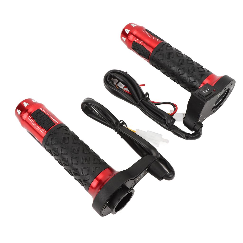 1 Pair Motorcycle Heated Hand Grip 3 Gear Temperatures Non Slip Aluminum Alloy ABS 22mm Handlebar