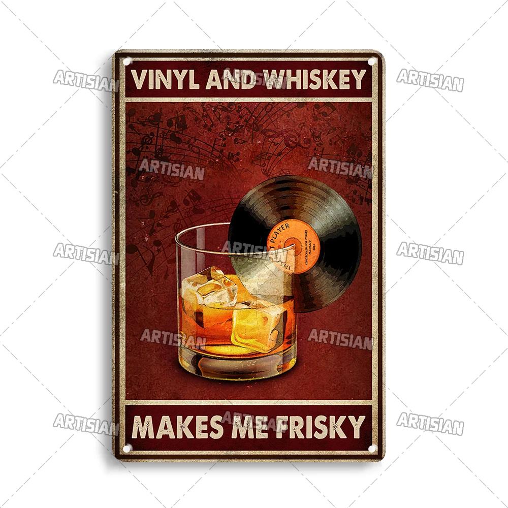 ARTISIAN Rusty Vinyl Records Metal Tin Sign Vintage Decorative Plate Classic Music Metal Sign Man Cave Home Studio Wall Decor