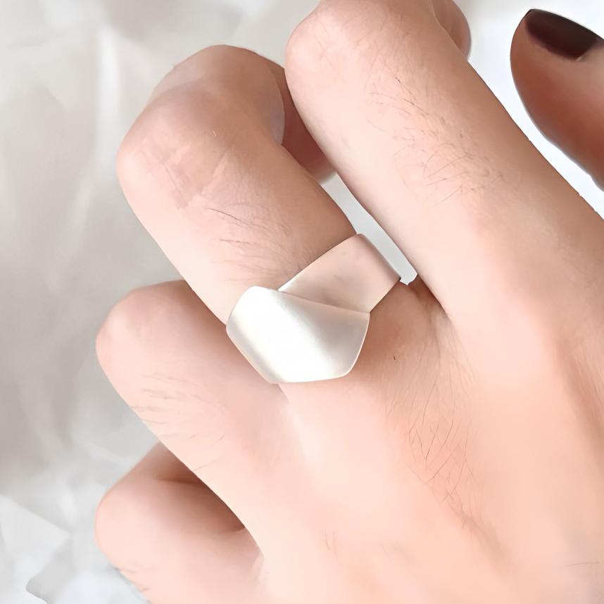 925 Sterling Silve Moonstone Irregular Ring for Women Party Gift Adjustabler Personality Korean Dropshipping