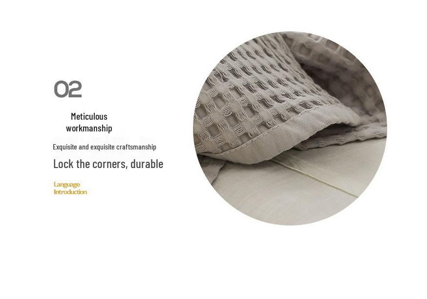 Pure Cotton Waffle Texture Blanket - Versatile Coverlet for Nap, Air Conditioning, or Summer Use