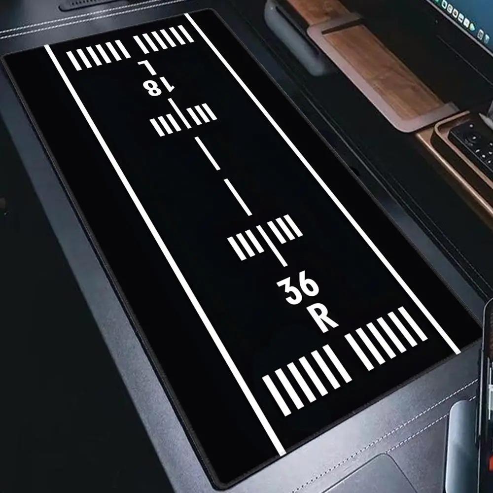 Airport Runway Model Mouse Pad Large Computer Office Game Table Mat HD XXL Rubber Non-slip Stitched Keyboard Mats Long Desk Pads