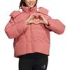 Adidas Neo Solid Color Logo Print Zip Hooded Down Jacket Women Outerwear Red HN2458