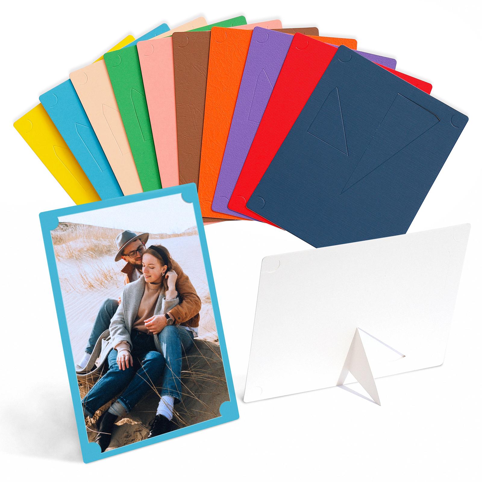 10Pcs Paper Photo Frame Simple Color Cardboard Picture Frame Set (as the picture,6 inch)