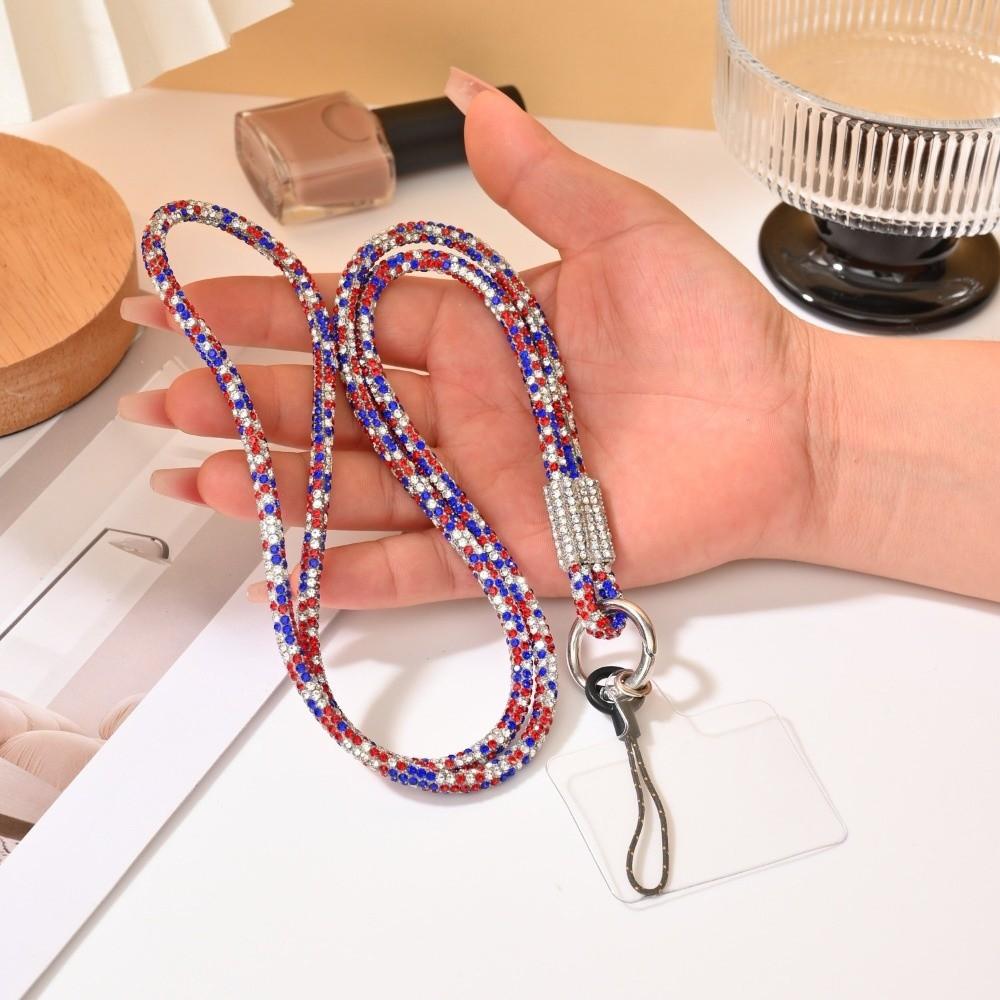 Fashion Crystal Rhinestone Phone Lanyard Bright Bling Bling Phone Wrist Rope Anti-lost Keychain Phone Accessories