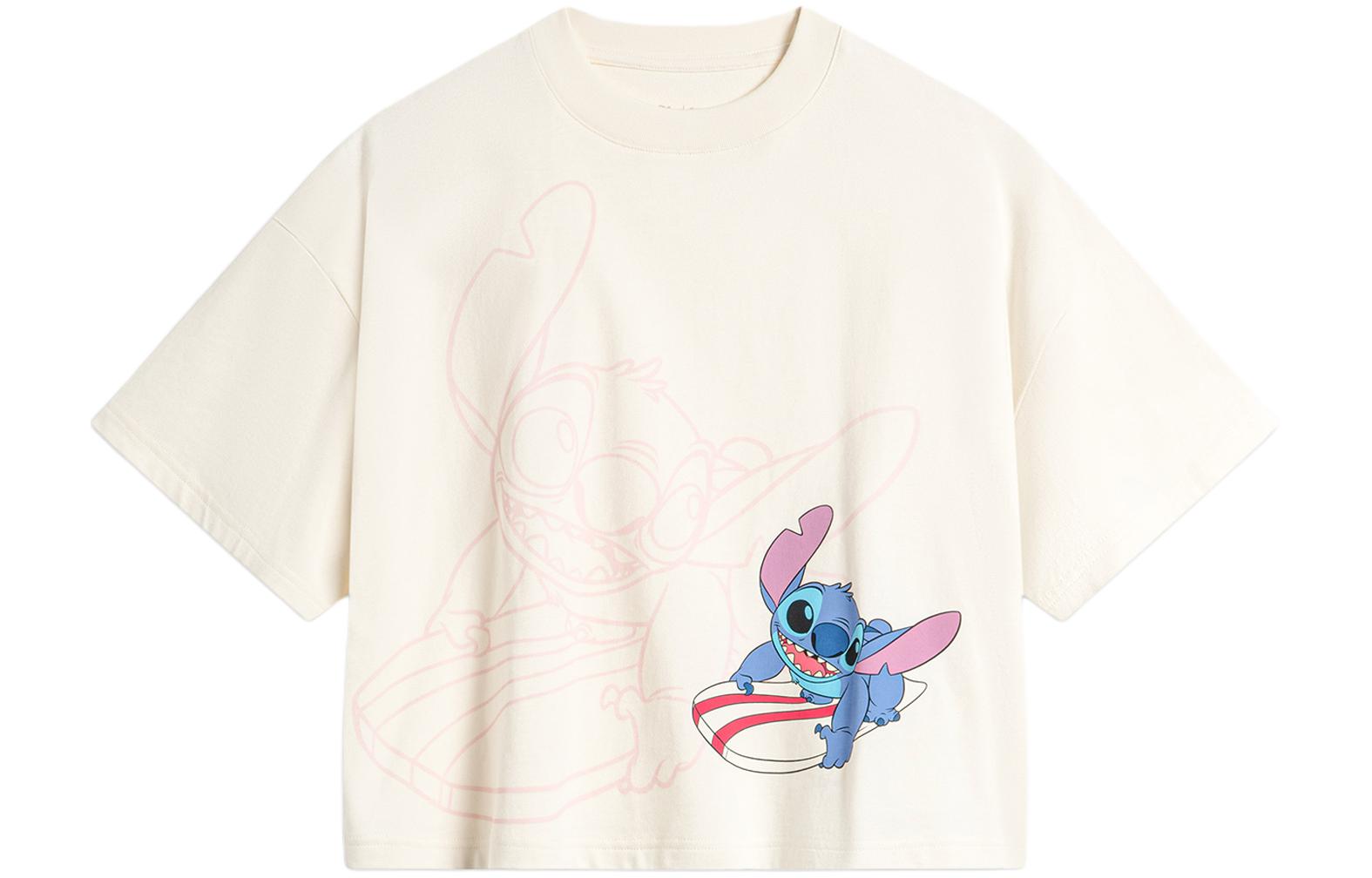 Li Ning x Disney Drop Shoulder Sleeve T Shirt Women s Ecru ATSU162-5 M