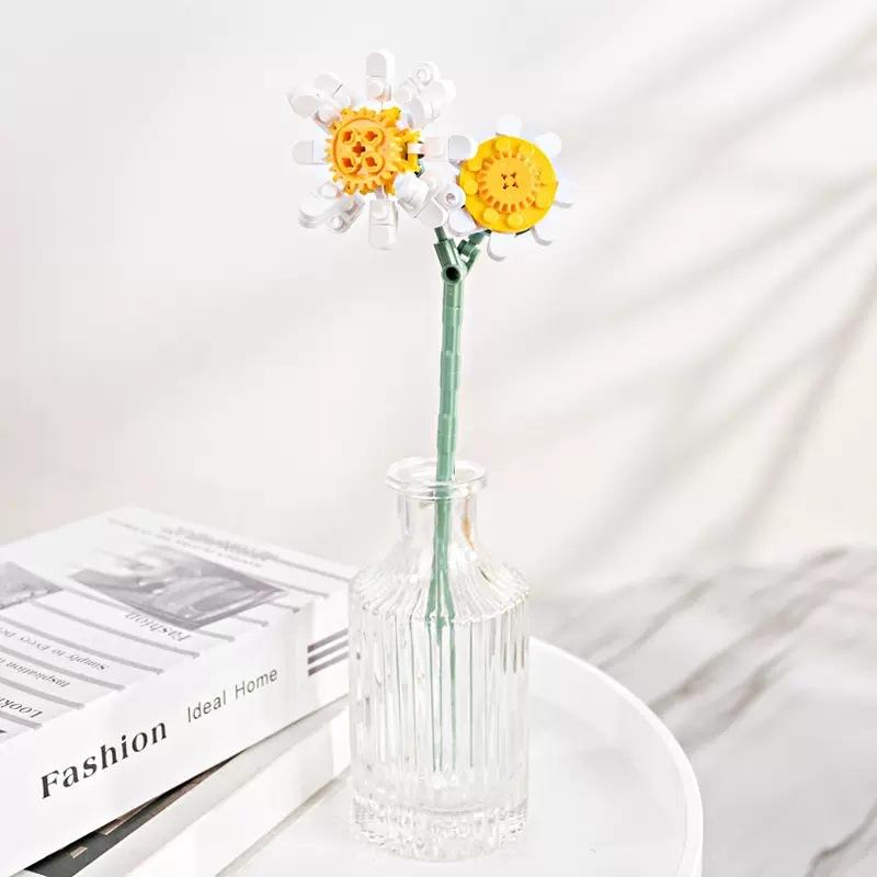 Construction Blocks Simulation Immortal Construction Blocks Flower Creative Household Decoration Girl Flower Bouquet Valentine S Day Present