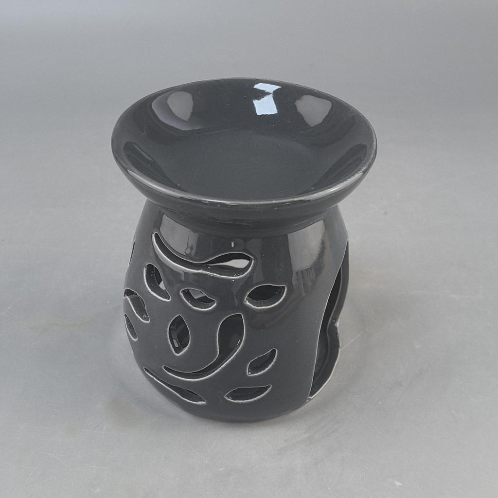 Ceramic Pure Black With Flower Holes Aromatherapy Stove Essential Oil Essential Oil Heating Stove