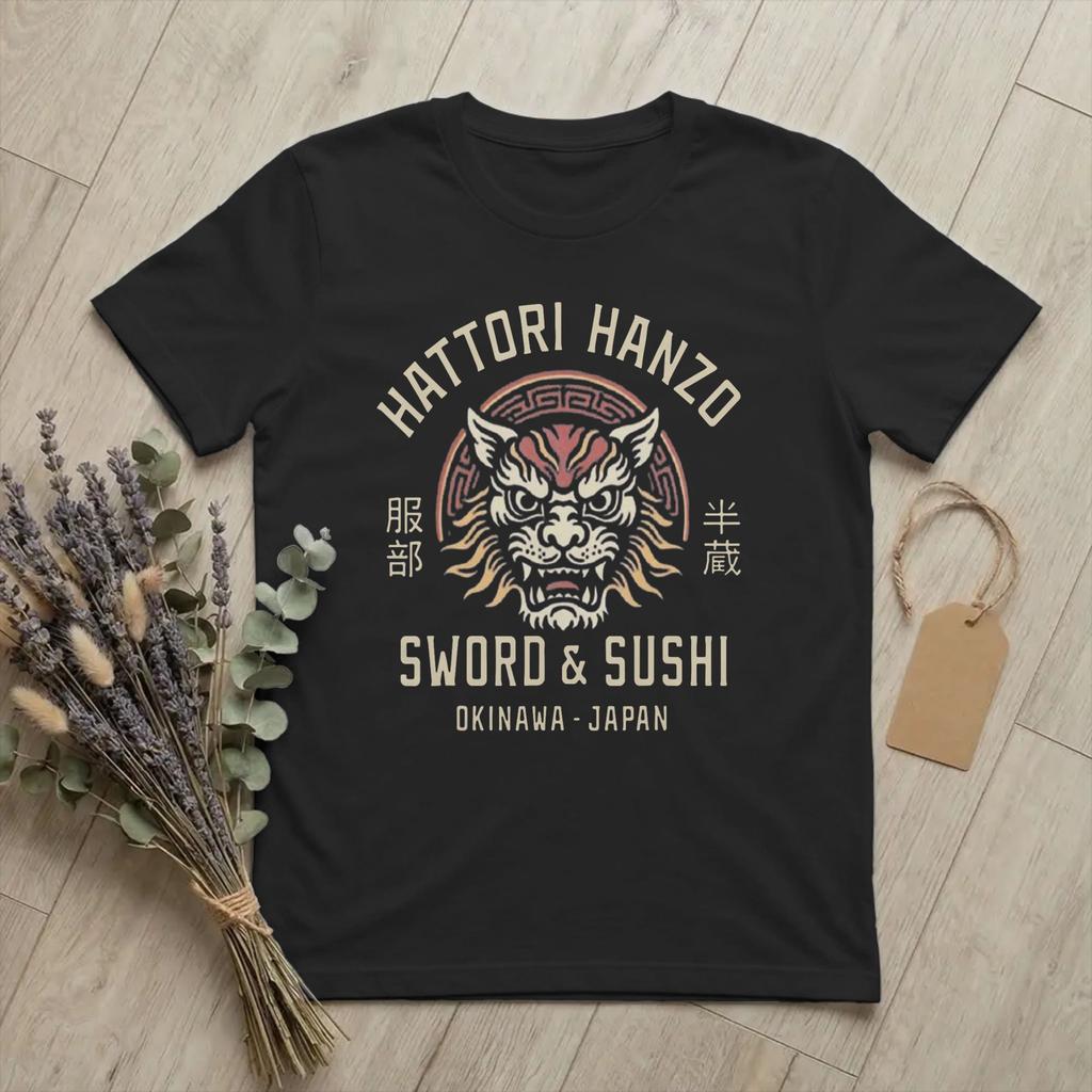 Warrior Hattori Hanzo Sword Sushi TShirt Unisex Japan Okinawa Leisure Cotton Tees O Neck Short Sleeve T Shirt Plus Size Clothes