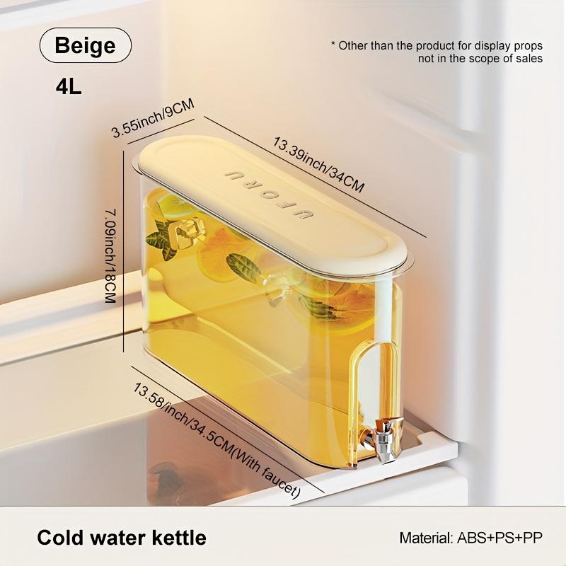 4L Cold Water Kettle With Tap Tea Pots Dispenser Jug Juice Pitcher Pot For Refrigerator Drink Drinkware Cold Water Bucket