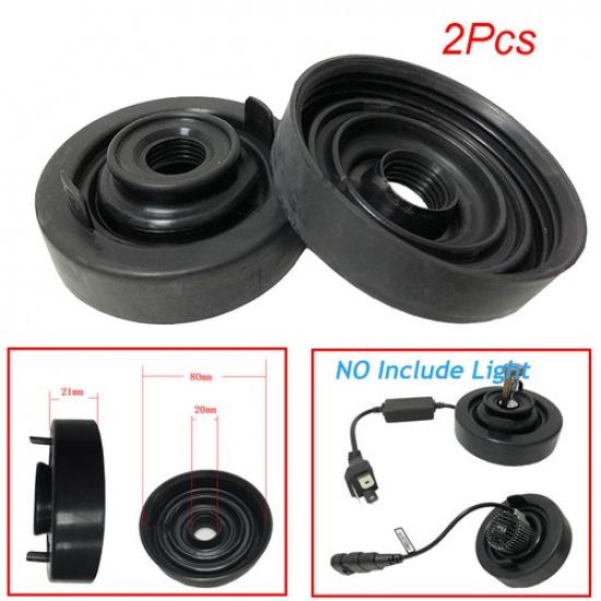 Pair Soft Rubber Car Headlight Dust Cover 80mm LED Headlamp Bulb Seal Caps Black