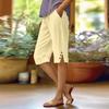 Pants For Women Casual Summer Solid Color Elastic High Waist Cotton And Linen Loose  Pants Drawstring Pocket Mid Leg Pants