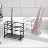 Stainless Steel Toothbrush Holder 5-Slot Layout Bathroom Organizer  Countertop Storage