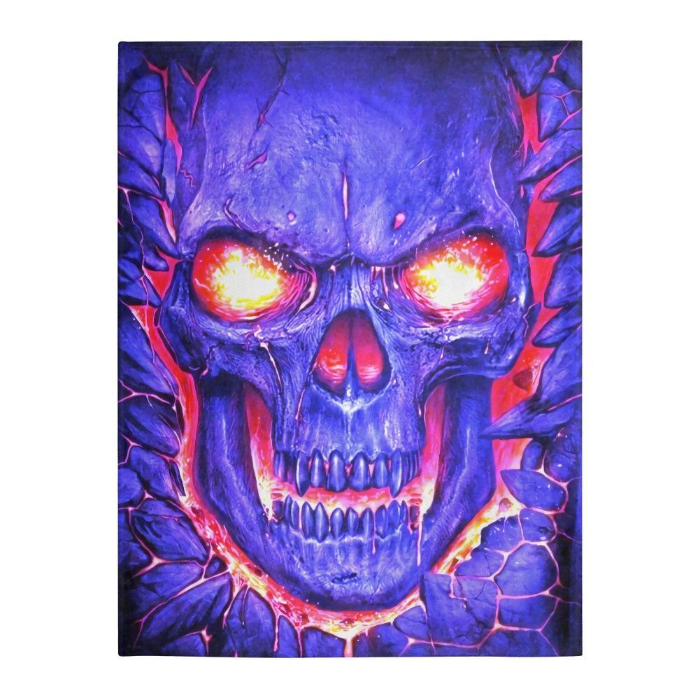 Halloween Rose Skull Head digitalprinted polyester Bedroom velvet flannel soft sofa cover blanket Fleece soft sofa cover