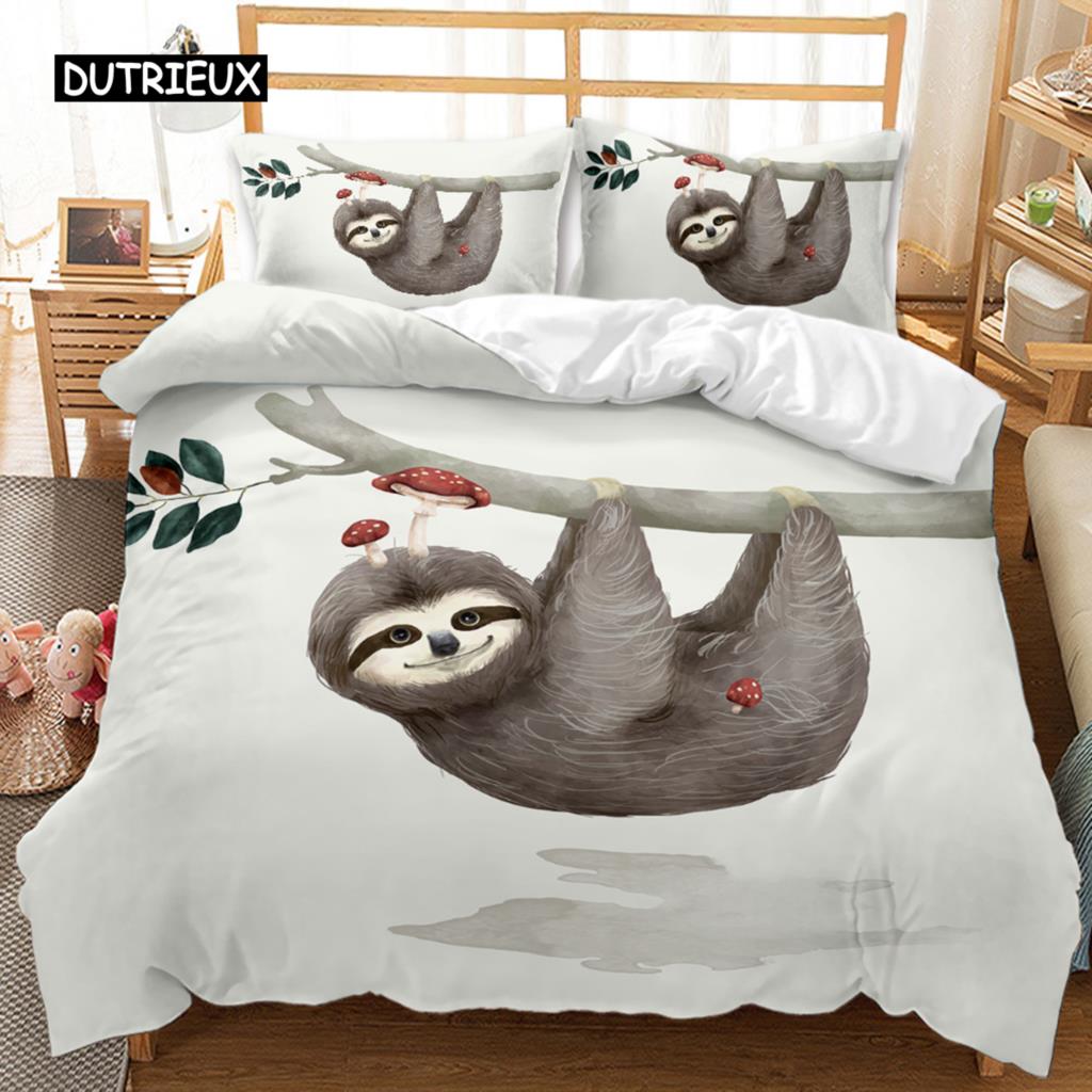 Lenoškový povlak na přikrývku Set Kreslený Vesmírný Lenoch Povlečení Lenoch Zvíře Přikrývka Povlak Dvojlůžko Queen King Size Polyesterová Přikrývka