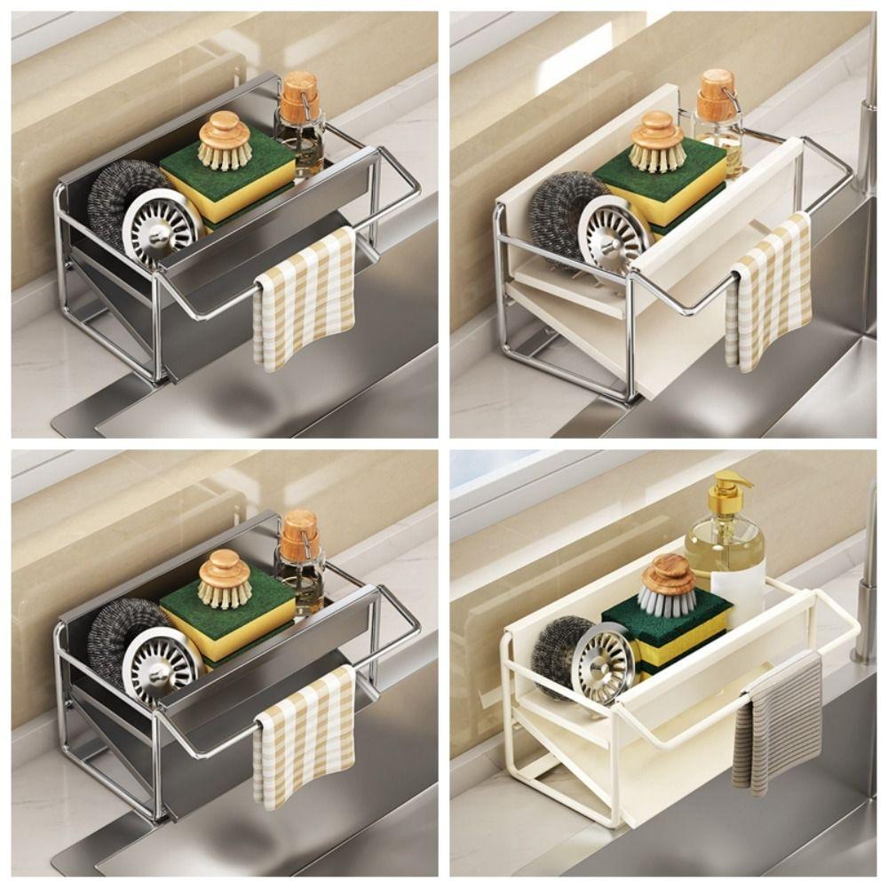 Self Drain Sponge Holder Auto Drain Tray Storage Rack Kitchen Sink Rack  Bathroom Storage