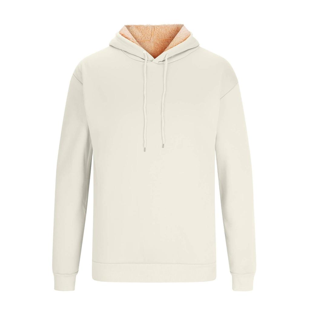 Set For Men 2 Piece Casual Long Sleeve Fleece Casual  Fuzzy Hooded Pullover Warm Pant Winter Sport