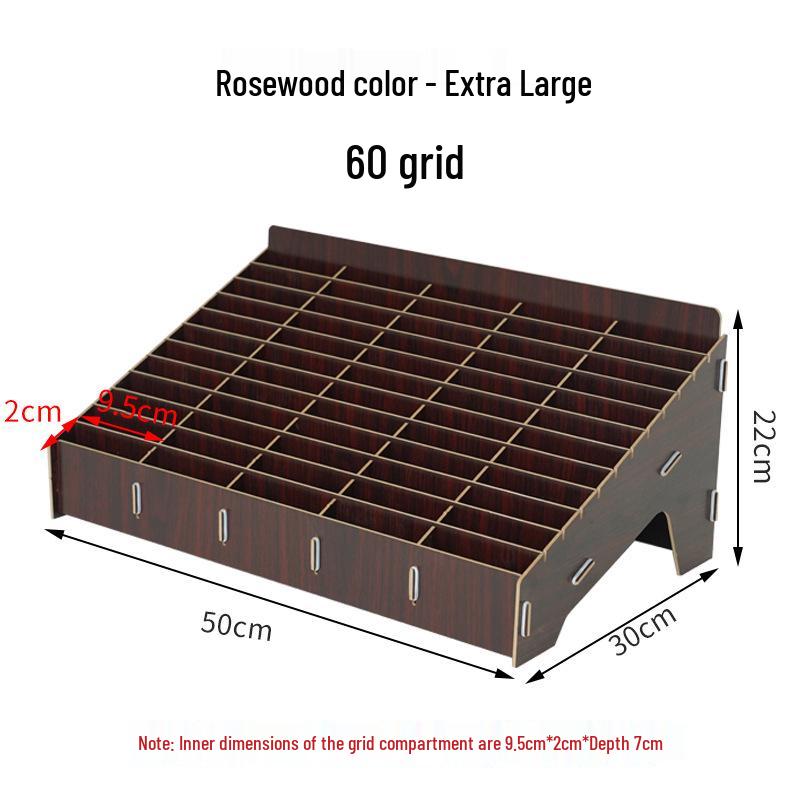 Wooden Desktop Mobile Phone Holder & Organizer with Multi-Compartments for Students & Meetings