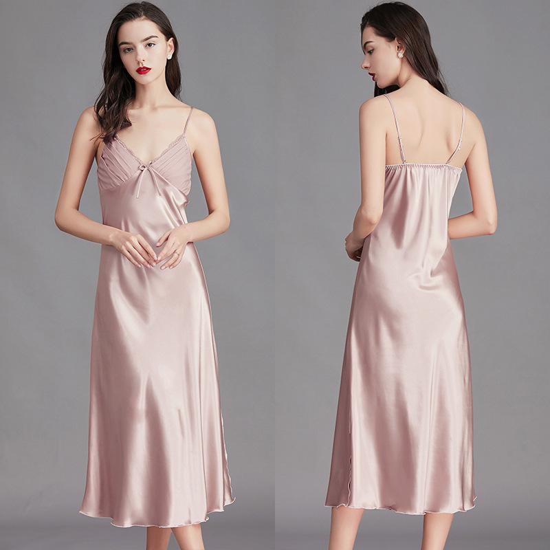 Yaoting Plus Size Ice Silk Camisole Nightdress for Women - Sexy Summer Loungewear CQ311