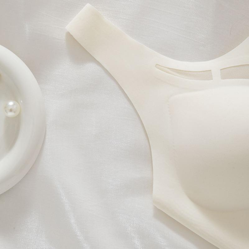 New Gathering Pullover Vest Underwear Women Wide Straps Glossy Seamless Sports Bra