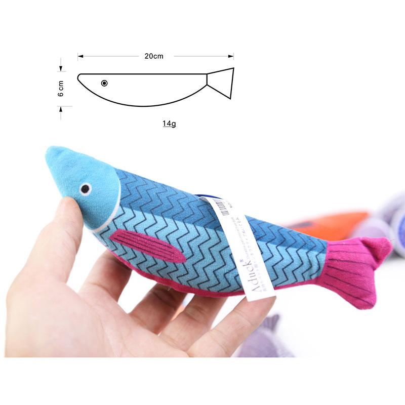 Pet Toy Plush Creative Cute Simulation Fish Pillow Cat Mint Fish Funny Cat Toy Cat Toy Kitten Fish Soft Pillow Baby Doll Gift