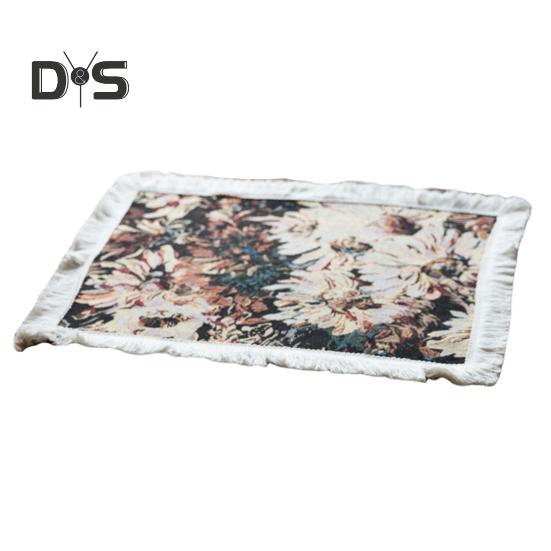 Tischset mit Quaste, pastoralem Stil, Blumen-Ölgemälde, ästhetische runde Form, Partys, Hochzeiten, Bankette, Tischdekoration, Abendessen-Matte