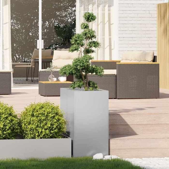 VidaXL Jardinière 40x80x80 cm acier galvanisé, pot de fleurs, support de plantes, lit surélevé, support de jardinière 860778