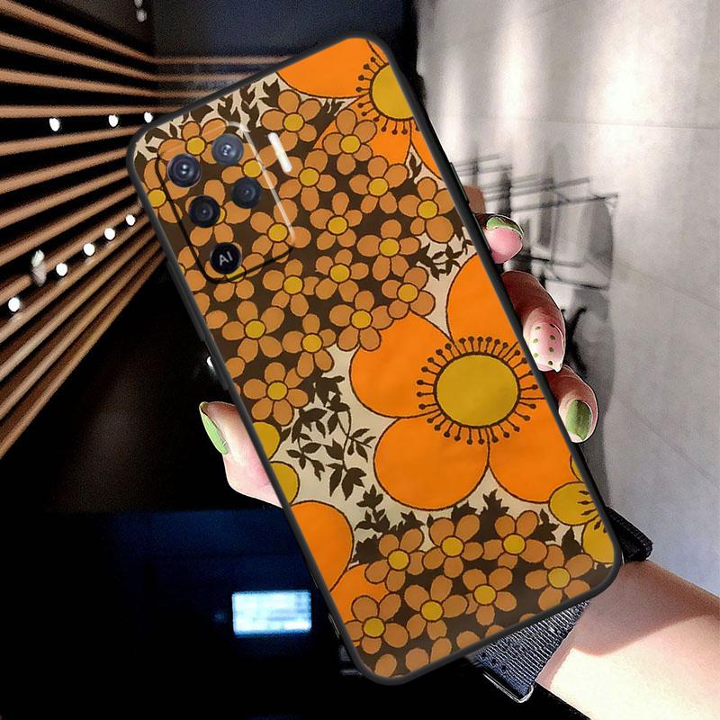 70s hippie  Psychedelic floral flowers Case For Oppo A38 A18 A78 A98 A58 A60 A80 A96 A76 A16 A94 A74 A54 A15 A17 A57 A77 A5 Pro