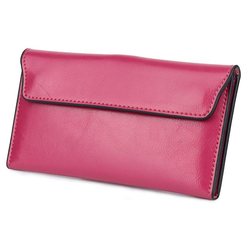 Genuine Leather Women Wallet Clutch Large Capacity Ultra-thin Long Wallet Stylish and Simple Multifunctional Handbag