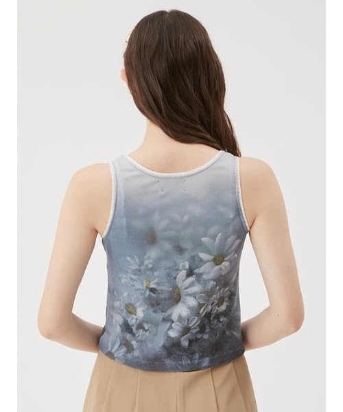 Furfur Philly Chocolate Flower Tank RWCT251129 Top, Women's, White,
