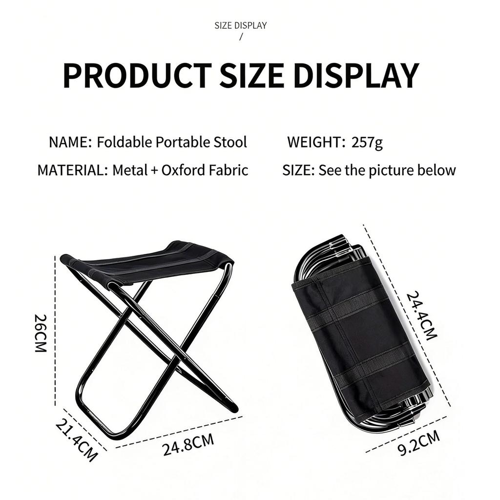 Portable Folding Fishing Stool Lightweight Aluminum Alloy Outdoor Camping Chair for Outdoor Travel Hiking Picnic Camping Fishing Seat Activities