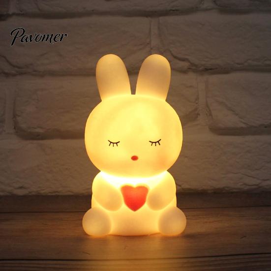 Cute Animal Night Light for Kids, Rabbit Bear Deer Cat Dog Warm Nighttime Feeding Shape LED Bedside Lamp, Soft Glow Nursery Lamp Baby Sleep Comforting