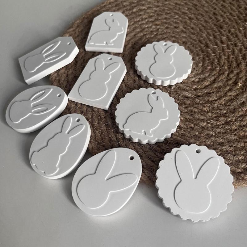 Flexible Silicone Mold for Rabbit Eggs Shaped Handmade Craft Easter Themed Epoxy Resin Pendant Mould Jewelry Supplies