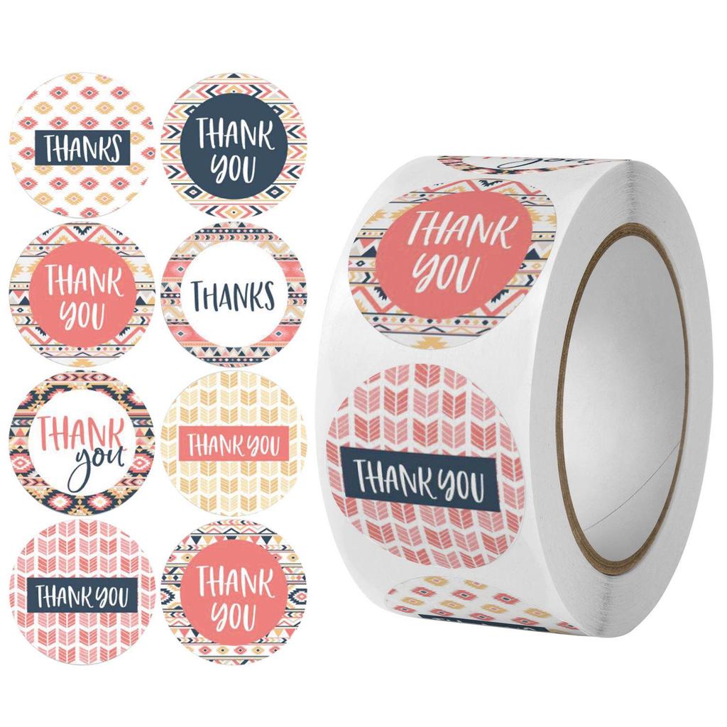 500 Self-Adhesive Thank You, Dessert, Cake, & Baking Stickers - Cartoon & Floral Styles for Children & Wedding Rewards