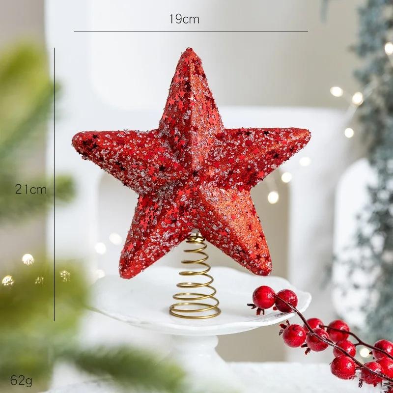 Błyszcząca Gwiazda Choinkowa z Pianki Topper Gwiazda na Szczyt Choinki Dekoracja Unikalna Sztuka Żelazna Wisząca Ozdoba Choinkowa DIY Party Wisior
